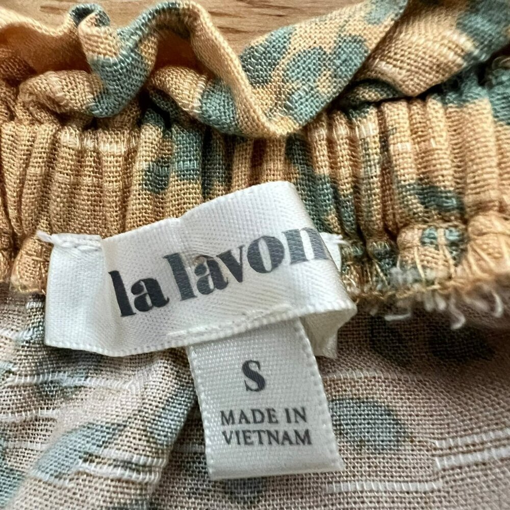 La Lavon. Women’s Floral Shift Dress Short Sleeve Orange/Green Size Small - Picture 7 of 8